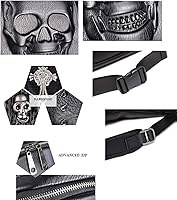 Amazon.com: nice-buy Skull Punk Art Fashion Backpack Hooded Rivet